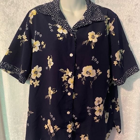 Allison Daley Floral Button-Up Shirt size 14 - Picture 1 of 4